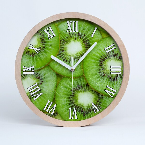 Horloge ronde en bois Kiwi