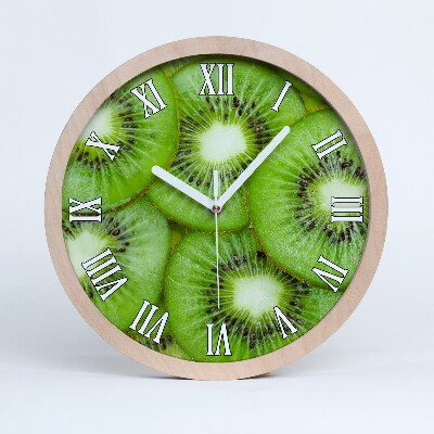 Horloge ronde en bois Kiwi
