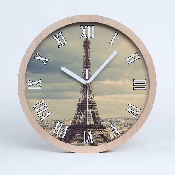 Horloge en bois Tour Eiffel Paris