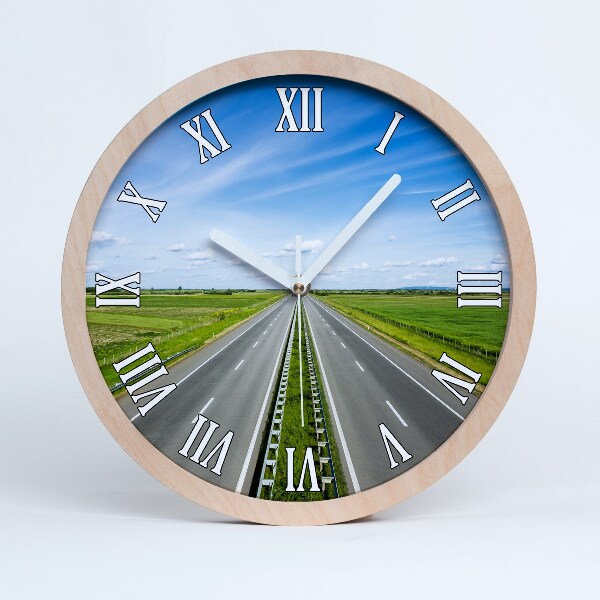 Horloge bois Autoroute