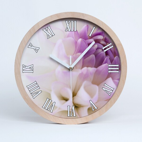 Horloge en bois Dahlia blanc