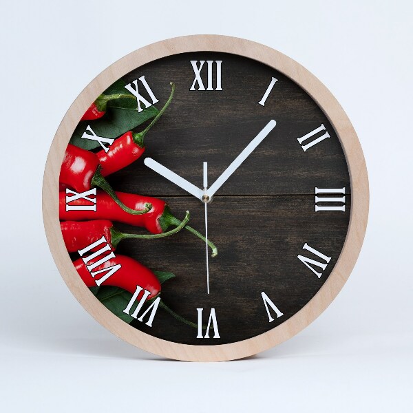 Horloge murale bois design Piments