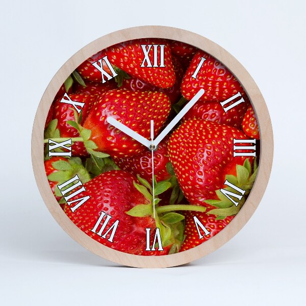 Horloge en bois murale Fraises