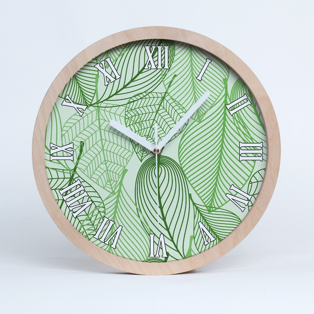 Horloge en bois à décorer Motif de feuille