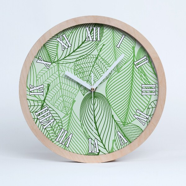 Horloge en bois à décorer Motif de feuille