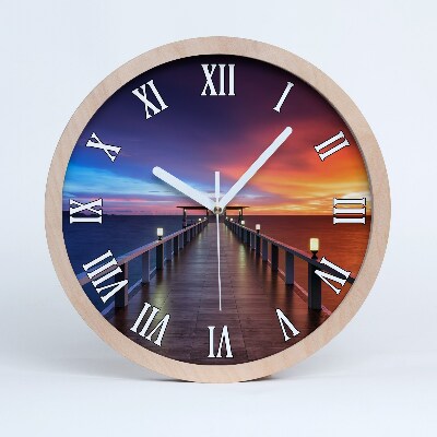 Horloge murale bois Pont de cuisine