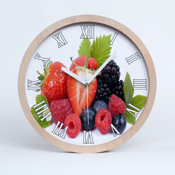 Horloge murale en bois Fruit de la forêt