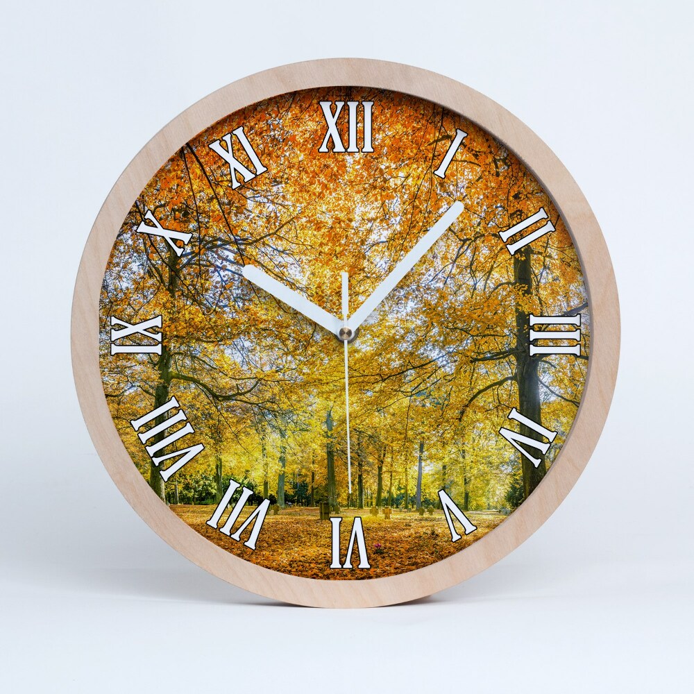 Horloge bois originale Forêt en automne