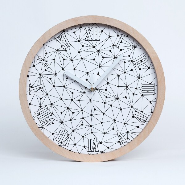 Horloge bois Lignes et cercles