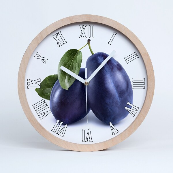 Horloge murale en bois Prunes