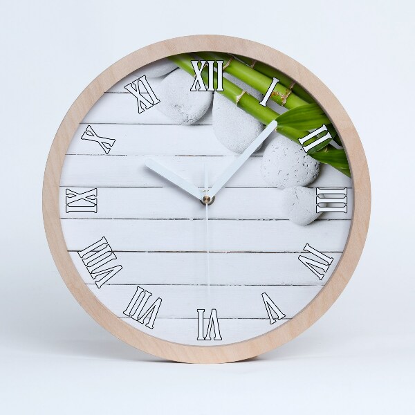 Horloge ronde en bois Bambou