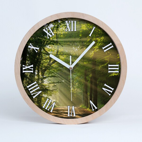 Horloge en bois Forêt au soleil