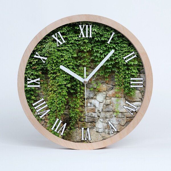 Horloge murale en bois Lierre vert