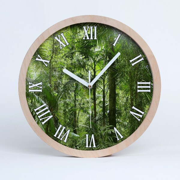 Horloge bois originale Forêt tropicale