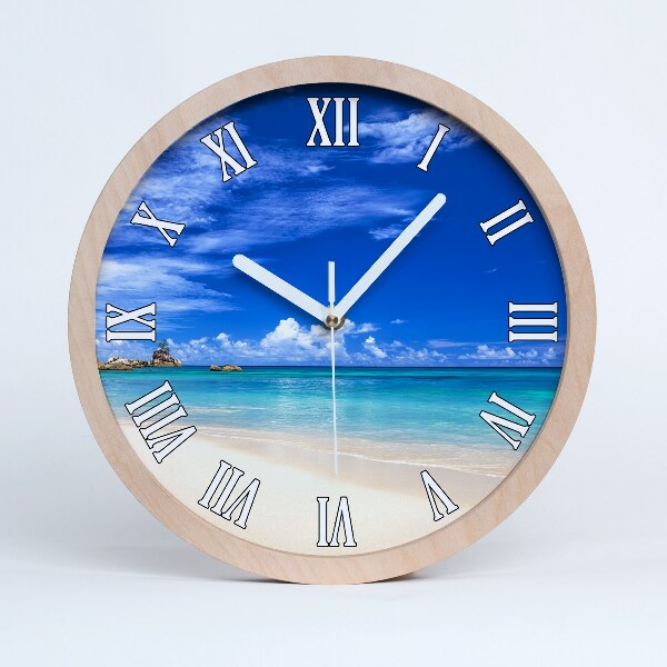 Horloge en bois à décorer Plage tropicale