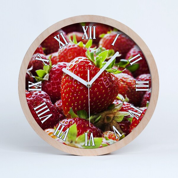 Horloge bois Fraises