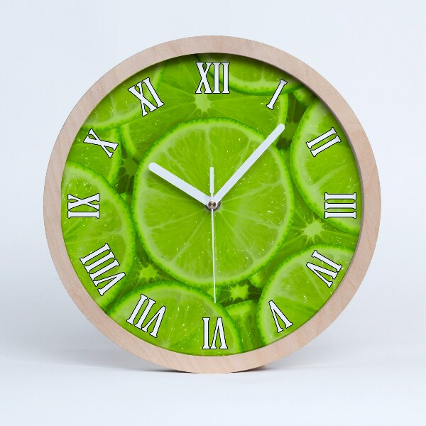 Horloge en bois Citrons verts