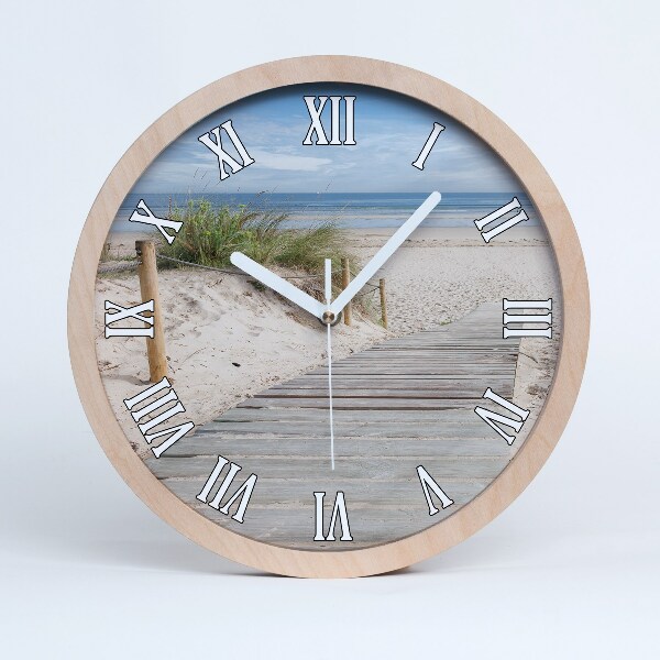 Horloge murale décorative bois Plage