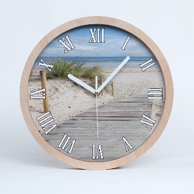 Horloge murale décorative bois Plage