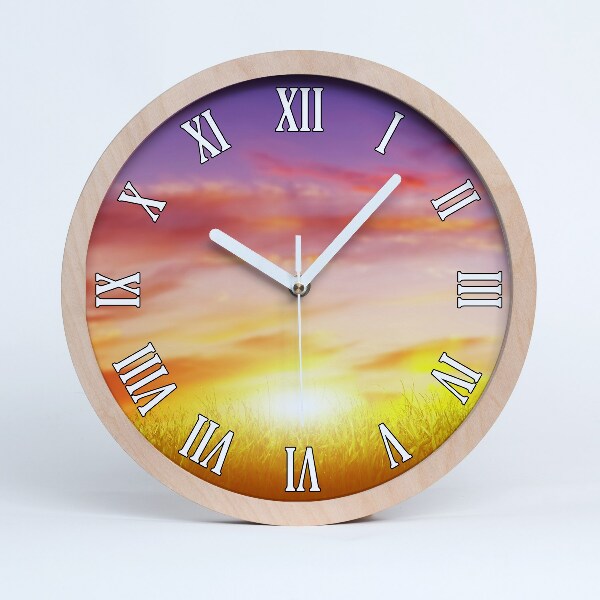 Horloge bois Coucher de soleil