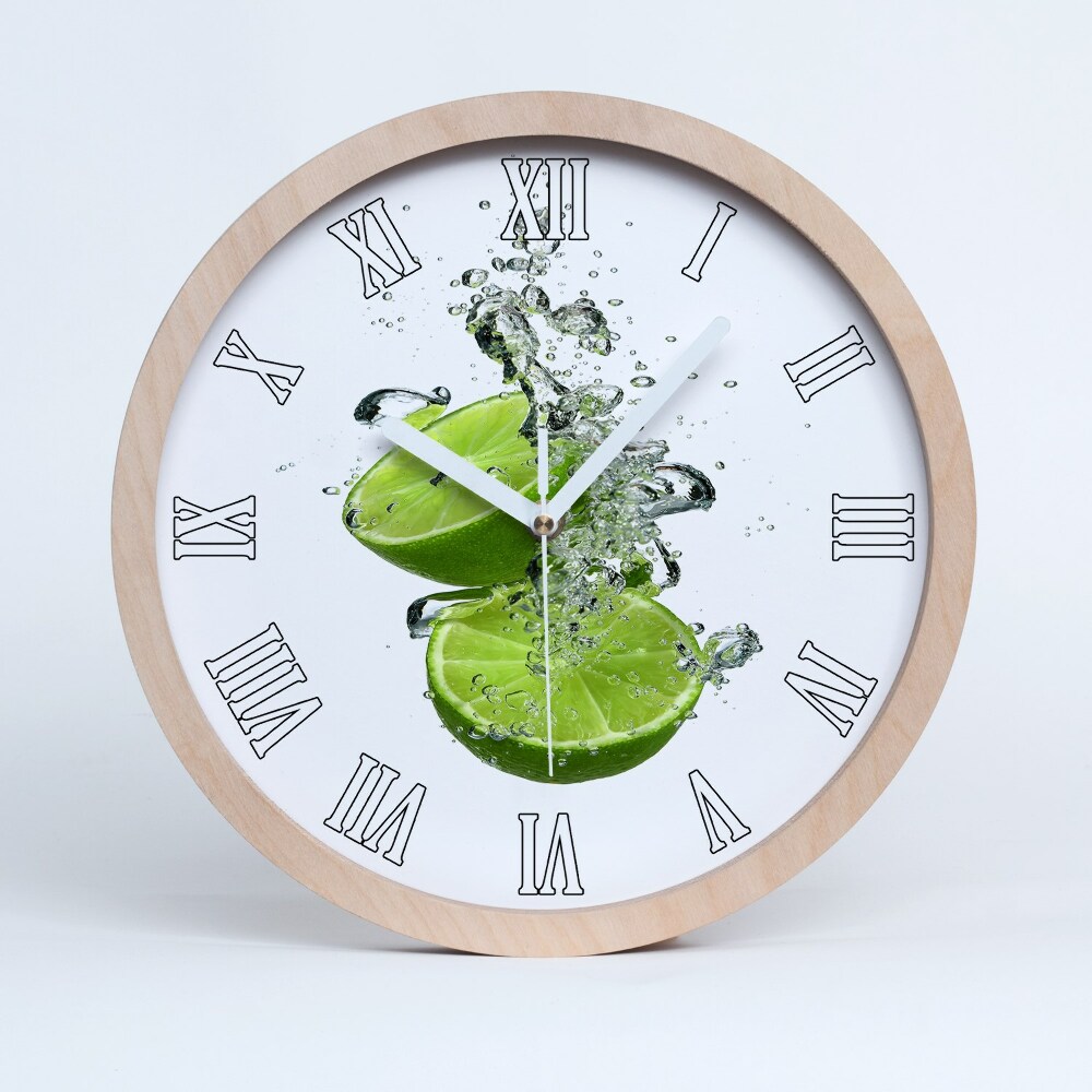 Horloge bois originale Citron vert sous l'eau