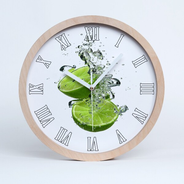 Horloge bois originale Citron vert sous l'eau