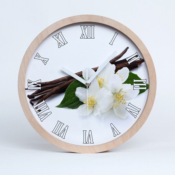 Horloge murale décorative bois Jasmin et vanille