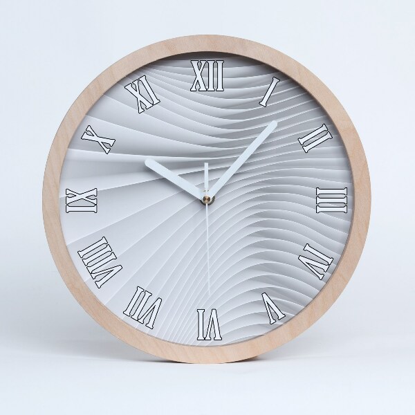 Horloge ronde en bois Lignes abstraites