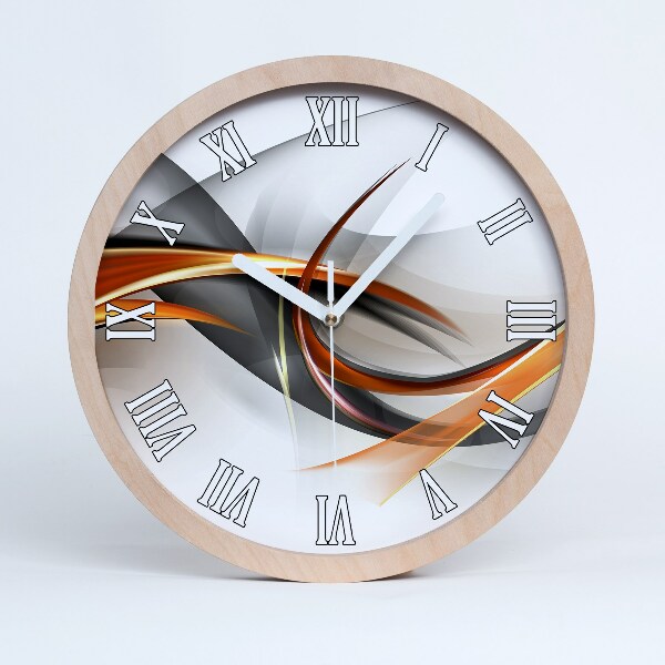 Horloge en bois murale Vagues abstraites