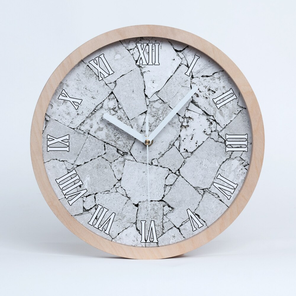Horloge murale bois Mur de pierres