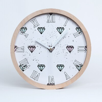 Horloge bois Diamants
