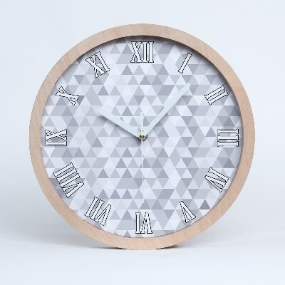 Horloge en bois Triangles gris