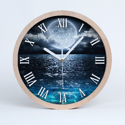 Horloge bois originale Pleine lune