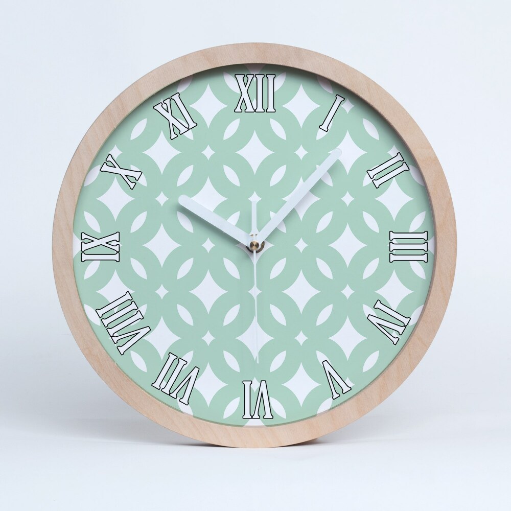 Horloge bois Fond géométrique