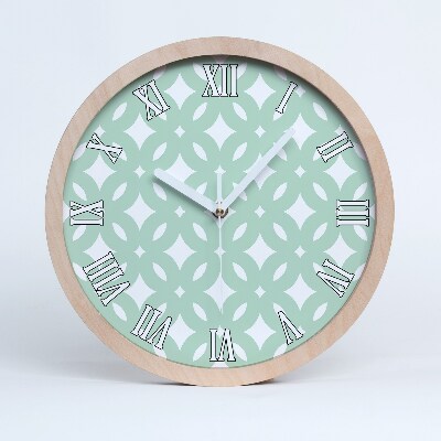 Horloge bois Fond géométrique
