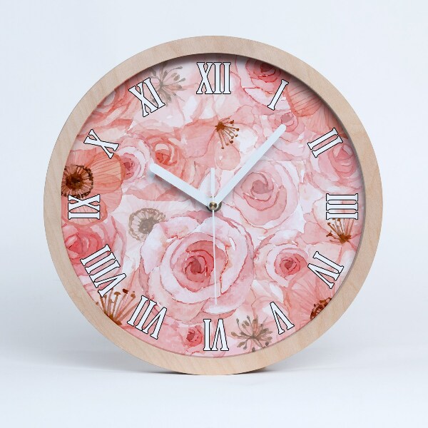 Horloge en bois Motif floral