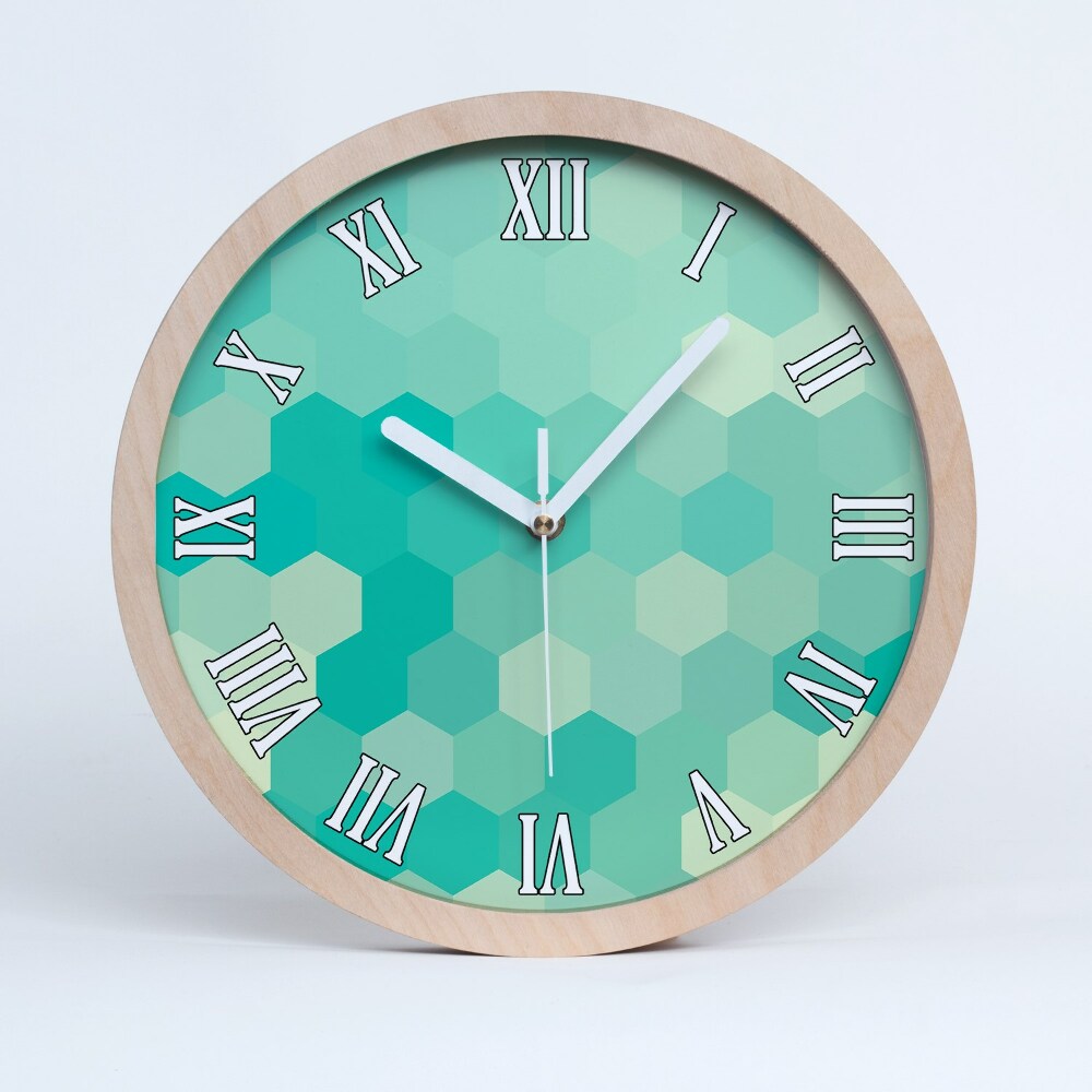 Horloge murale en bois Fond géométrique
