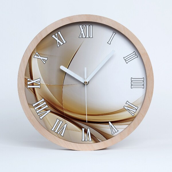 Horloge ronde en bois Vagues abstraites