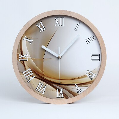 Horloge ronde en bois Vagues abstraites