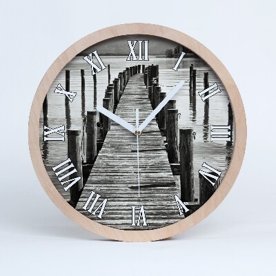 Horloge murale bois Jetée en bois