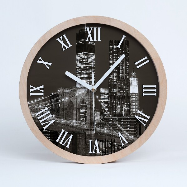 Horloge en bois Manhattan new york