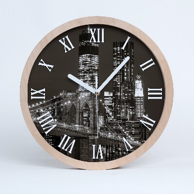 Horloge en bois Manhattan new york
