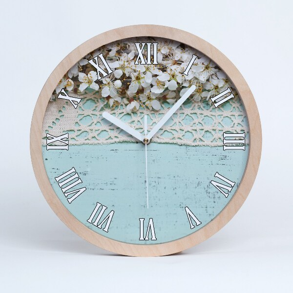 Horloge murale bois design Fleurs de cerisier