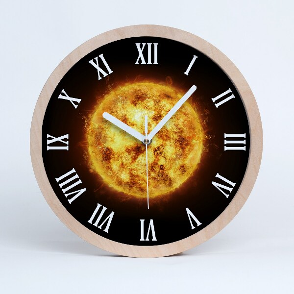 Horloge murale bois design Soleil