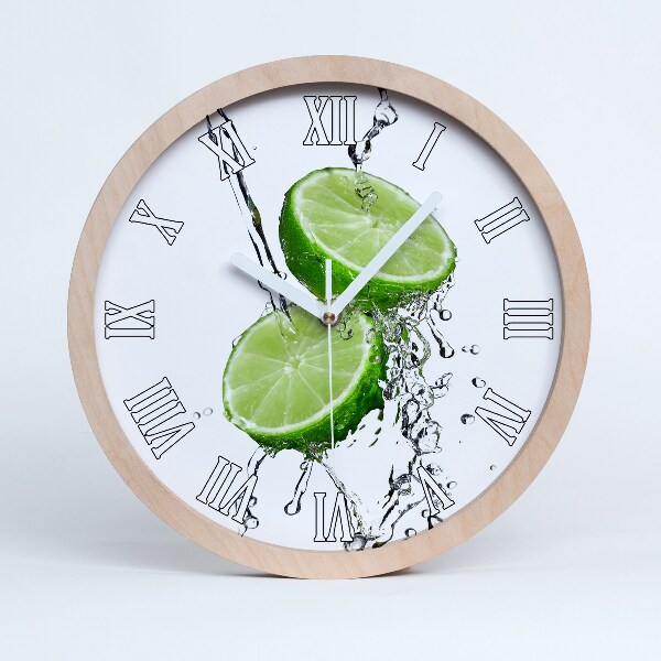 Horloge en bois murale Limes et eau