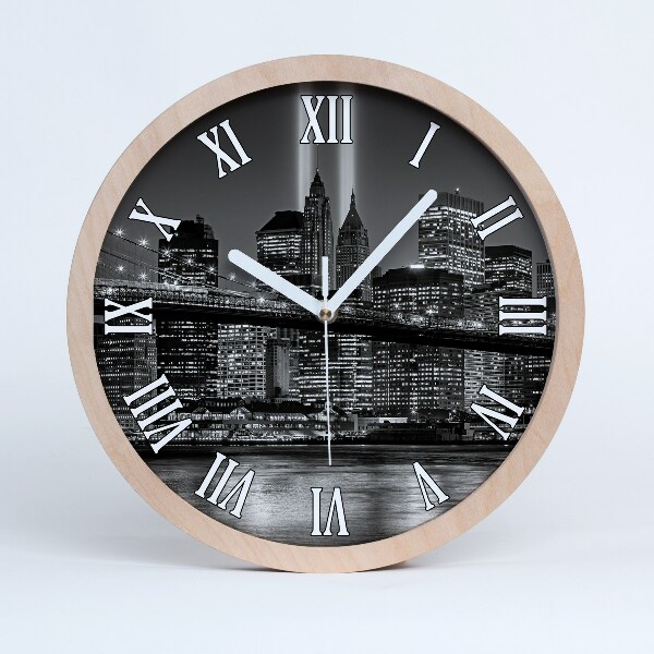 Horloge bois originale Manhattan new york