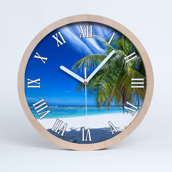 Horloge en bois à décorer Plage tropicale