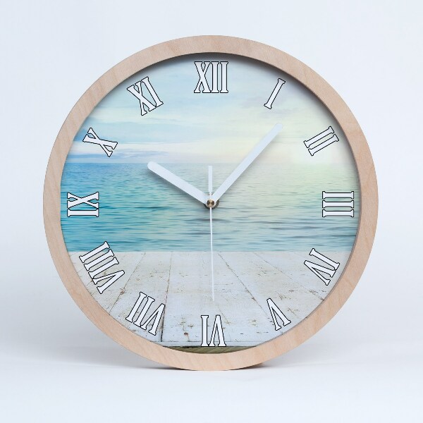 Horloge bois Mer