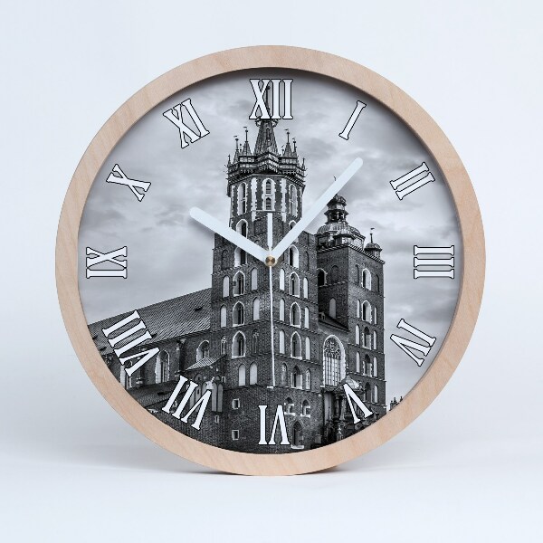 Horloge murale bois design Cracovie Pologne