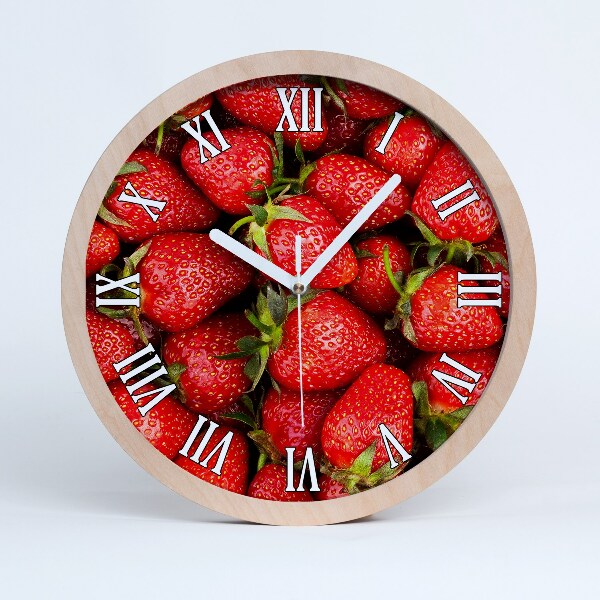 Horloge bois originale Fraises